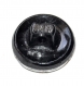 953r / bouton ancien en verre noir et argenté 12mm vendu à l'unité
