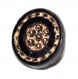 954r / bouton ancien en verre noir ou en jais doré 12mm vendu à l'unité