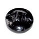 961r / petit bouton ancien en verre noir ou en jais petite fleur 11mm vendu à l'unité