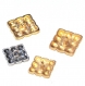 970r / mercerie lot de 4 boutons assortis en métal doré argenté carrés 