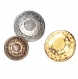 974r / mercerie lot de 3 boutons assortis en métal doré argenté bronze étoiles 