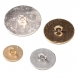 980r / mercerie lot de 4 boutons assortis métal doré argenté fleur originale