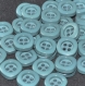 B68e1r /  boutons plastique vert bleuté 16mm vendu à l'unité