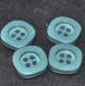 B68e2r / mercerie lot de 4 boutons plastique vert bleuté 20mm