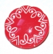 993r / bouton ancien en verre rouge et blanc 18mm  vendu à l'unité
