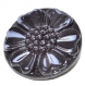 168r / bouton original ancien en verre noir fleur 21mm 