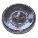1019r / bouton ancien art déco en verre noir et argenté 23mm