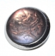 1027r / bouton ancien en verre noir et marron irisé 21mm 