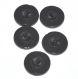 1050r / lot de 5 boutons anciens en verre noir 18mm 