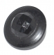 1055r / petit bouton ancien en verre noir dôme facetté tige laiton 13mm