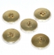 996r / lot de 5 beaux boutons en métal doré et blanc 22mm 