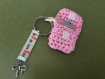 Porte clés rose/ pochette jeton de caddie