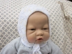 Bonnet bébé blanc chiné jaune 3 mois 