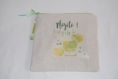 Trousse/ pochette de sac en lin - motif : verre de mojito