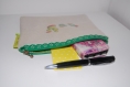 Trousse/ pochette de sac en lin - motif : cactus
