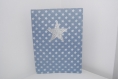 Protège carnet de santé en coton bleu étoiles grises  - motif étoile - personnalisable