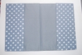 Protège carnet de santé en coton bleu étoiles grises  - motif étoile - personnalisable