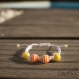 Bracelet shamballa pour femme/homme - série les marins - coton blanc et perles de verre jaunes et orange