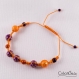 Bracelet shamballa pour femme/homme - coton orange et perles orange et violettes