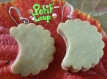 Boucles d'oreilles biscuit fraise avec effet croqué 