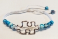 Bracelet jade teinté bleu autisme