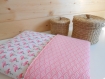 Couverture bébé coton flamand rose   -plaid bébé/enfant fille-