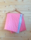 Couverture bébé coton rose et gris  -plaid bébé/enfant fille-