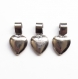 3 breloques coeur métal argenté 19 mm 