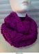 Big snood au crochet rose/violet 