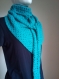 Chèche au crochet bleu turquoise