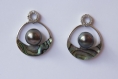Boucles d'oreilles perles de tahiti et abalone