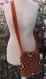 Petit sac a bandoulière doublé 22/23 cm fait main au crochet multicolore  laine 100%acrylique doublure coton