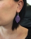 Boucles d'oreilles en forme de feuille violette 