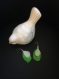 Boucles d'oreilles plumes et facette vert et blanc 