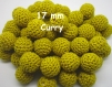 5 perles en crochet 17mm coloris curry