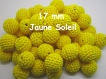 5 perles en crochet 17mm coloris jaune soleil