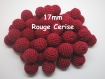5 perles en crochet 17mm coloris rouge cerise
