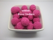 5 perles en crochet 17mm coloris rose indien