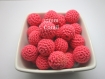 5 perles en crochet 17mm coloris corail