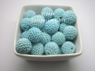 5 perles en crochet 17mm coloris turquoise clair
