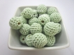 5 perles en crochet 17mm coloris vert pâle
