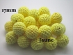 5 perles en crochet 17mm coloris jaune
