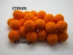 5 perles en crochet 17mm coloris orange