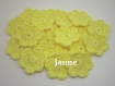 2 fleurs en crochet 3,5 cm coloris jaune