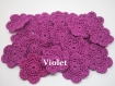2 fleurs en crochet 3,5 cm coloris violet