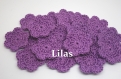 2 fleurs en crochet 3,5 cm coloris lilas