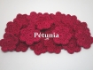2 fleurs en crochet 3,5 cm coloris pétunia