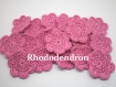 2 fleurs en crochet 3,5 cm coloris rhododendron