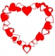 Adhesif sticker coeur saint valentin 