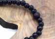 Bracelet bouddhiste élastique ajustable en perle de bois noir ou orange